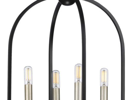 Seneca 4-Light Farmhouse Pendant Light Matte Black For Discount