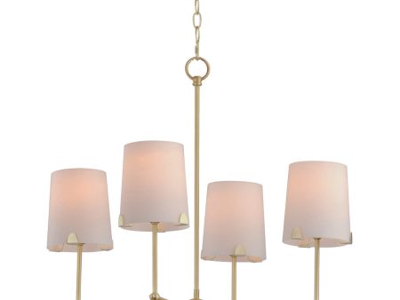 Huntington 4-Light Chandelier Satin Brass For Discount