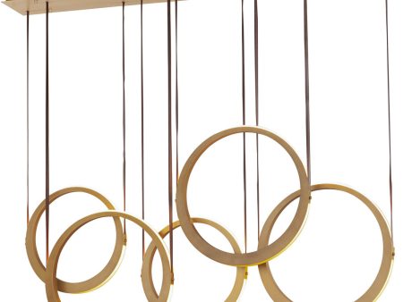 Tether 5-Light LED Pendant Natural Aged Brass Cheap