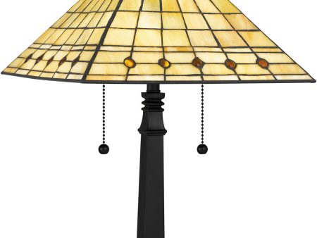 Tiffany Small 2-light Table Lamp Matte Black Online now