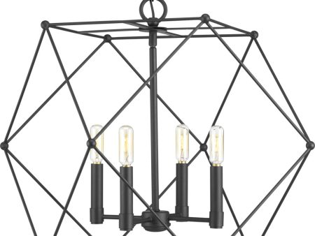 Spatial 4-Light Global Pendant Light Matte Black For Sale