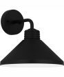 Rencher Medium 1-light Outdoor Wall Light  Coastal Armour Aluminum Matte Black For Sale