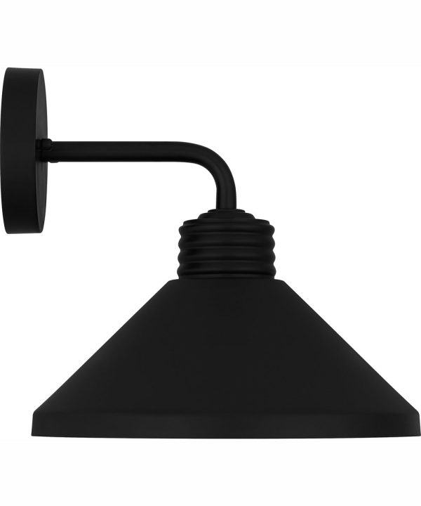 Rencher Medium 1-light Outdoor Wall Light  Coastal Armour Aluminum Matte Black For Sale