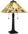 Tiffany Small 2-light Table Lamp Matte Black Sale