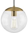 Atwell 8-inch Clear Glass Globe Small Hanging Pendant Light Brushed Bronze Online Sale