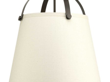 Galley 3-Light Linen Shade Coastal Pendant Light Antique Bronze on Sale