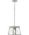 Briarwood 1-Light Galvanized Bleached Oak Farmhouse Style Hanging Mini-Pendant Light Galvanized Finish Sale