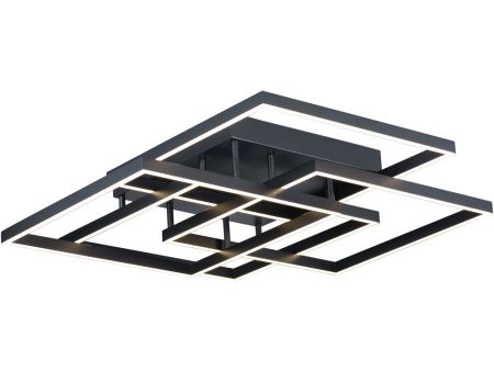 Traverse LED Flush Wall Mount Black Supply