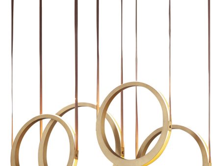 Tether 4-Light LED Pendant Natural Aged Brass Cheap