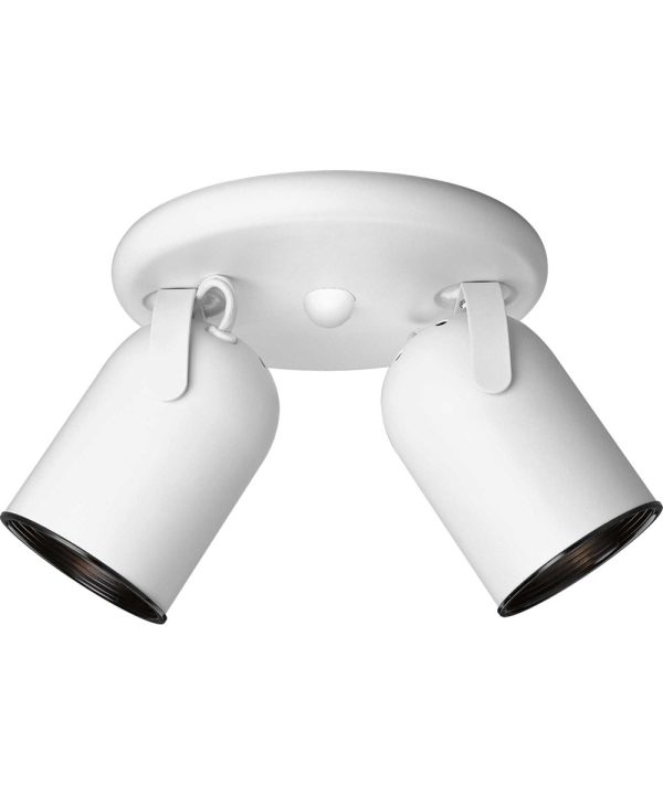 2-Light Multi Directional Roundback Wall Ceiling Fixture White Online now