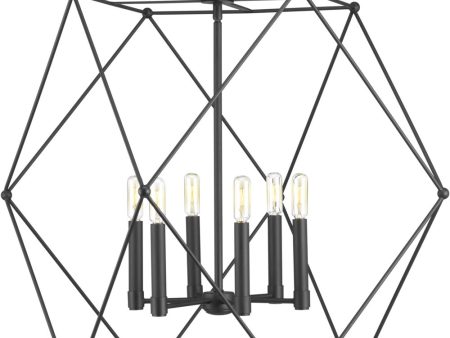 Spatial 6-Light Global Pendant Light Matte Black Online now