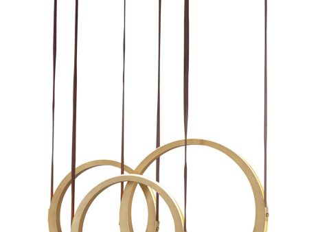 Tether 3-Light LED Pendant Natural Aged Brass Online