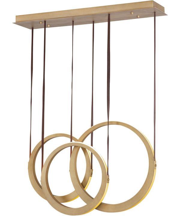 Tether 3-Light LED Pendant Natural Aged Brass Online