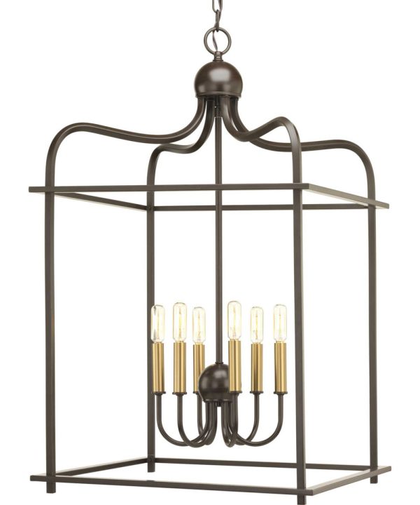 Assembly Hall 6-Light Coastal Pendant Light Antique Bronze on Sale