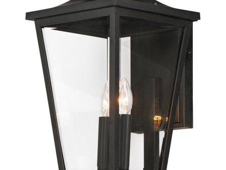 Sutton Place VX Large 2-Light Outdoor Sconce Black Fashion