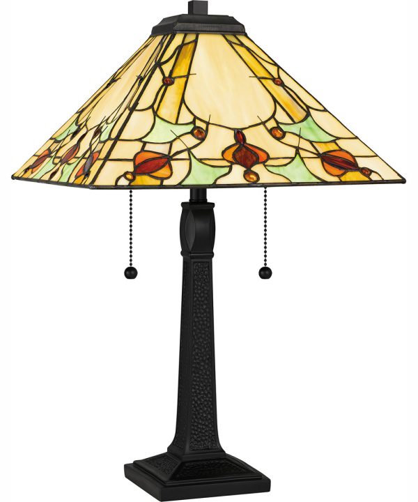 Tiffany Small 2-light Table Lamp Matte Black Sale