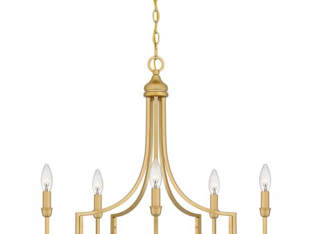 Mabel 5-light Chandelier Light Gold Fashion