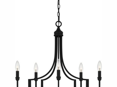 Mabel 5-light Chandelier Matte Black Hot on Sale