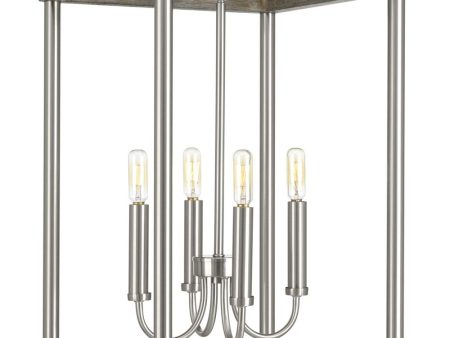 Fontayne 4-Light Farmhouse Pendant Light Brushed Nickel Discount