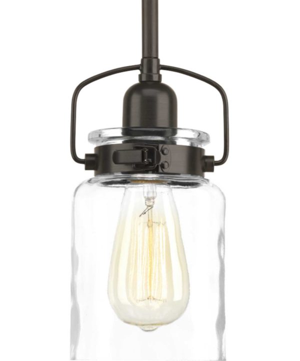 Calhoun 1-Light Clear Glass Farmhouse Mini-Pendant Light Antique Bronze on Sale