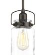 Calhoun 1-Light Clear Glass Farmhouse Mini-Pendant Light Antique Bronze on Sale