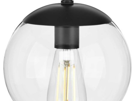 Atwell 8-inch Clear Glass Globe Small Hanging Pendant Light Matte Black Online