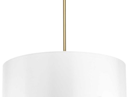 Palacio 4-Light White Silk Shade Luxe Pendant Light Vintage Gold Fashion