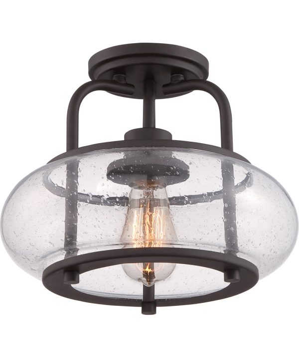 Trilogy Small 1-light Semi Flush Mount Old Bronze Online now