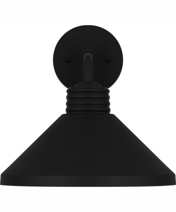 Rencher Medium 1-light Outdoor Wall Light  Coastal Armour Aluminum Matte Black For Sale