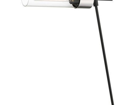 Tomlin 1-Light Table Lamp Chrome Black Clear Glass Online