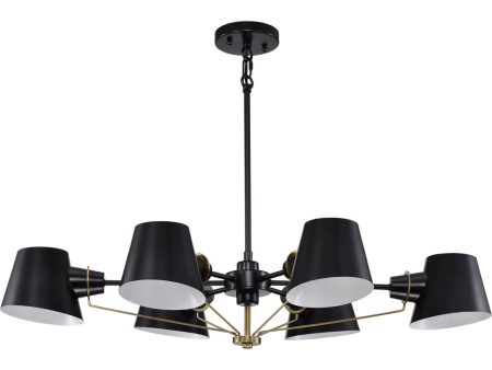 Baxter 6-Light Chandelier Black   Burnished Brass Discount