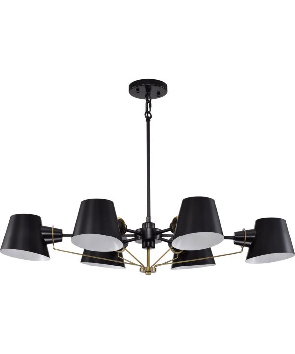 Baxter 6-Light Chandelier Black   Burnished Brass Discount