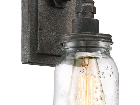 Squire Small 1-light Wall Sconce Rustic Black Online now