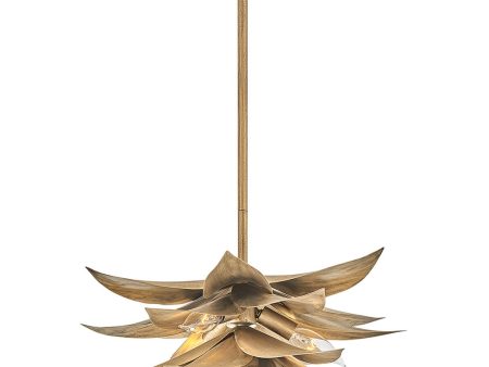 Agave 4-Light Medium Convertible Pendant in Burnished Gold For Cheap