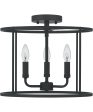 Abner 3-light Semi Flush Mount Matte Black on Sale