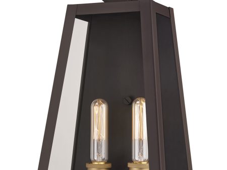 Poplar Point Large 2-light Outdoor Wall Light  Coastal Armour Aluminum Old Bronze Sale