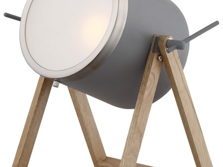 Sully 1-Light Desk Table Lamp Grey Brushed Nickel Online now