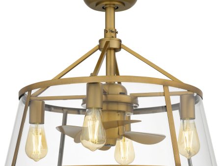 Barlow 4-light Fandelier Weathered Brass Fashion