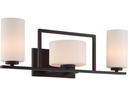 Adalyn 3-Light 3-Light Vanity D.Brz Fro Gls Shade Cheap