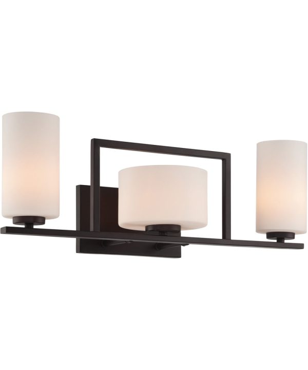 Adalyn 3-Light 3-Light Vanity D.Brz Fro Gls Shade Cheap