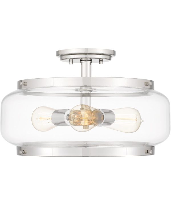 Tapley 3-light Semi Flush Mount Polished Nickel Online Hot Sale