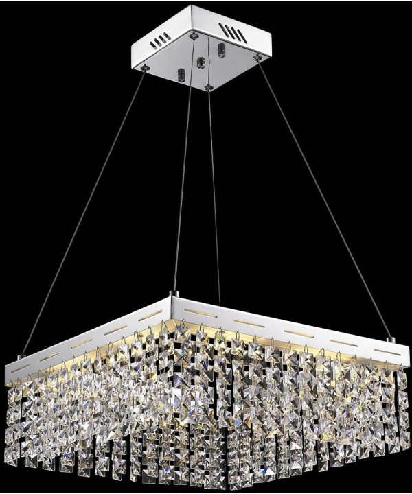 Alecia II 24-Light Led Chandeliers Chrome Crystals Fashion