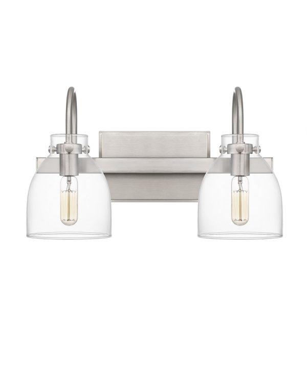 Atmore Medium 2-light Bath Light Brushed Nickel For Sale