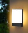 10 H Outdoor LED Wallpack Dusk to Dawn Wall Light, Low Profile Black Finish, White Shade Hot on Sale