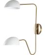 Trilby 2-Light Vanity & Wall Matte White   Burnished Brass Supply