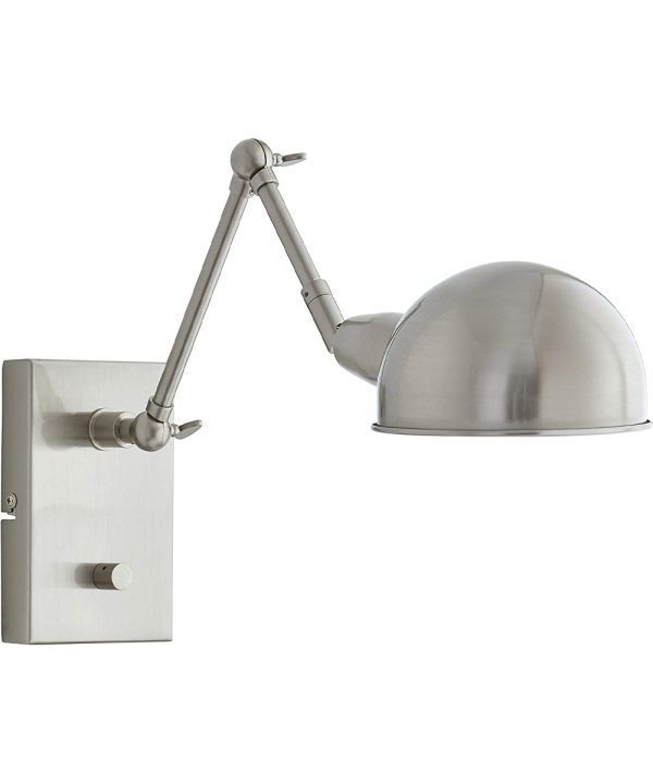 Adesso 12 H Swing Arm LED Wall Lamp Brushed Steel Metal Finish Fashion