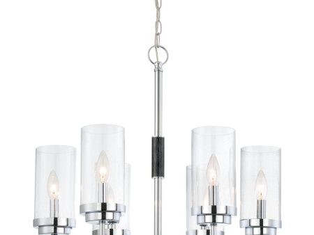 Quintana 6-Light 6-Light Chandeliers Chrome Glass Shade Online now