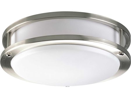 1-Light 10-3 8  LED Flush Mount Brushed Nickel For Discount