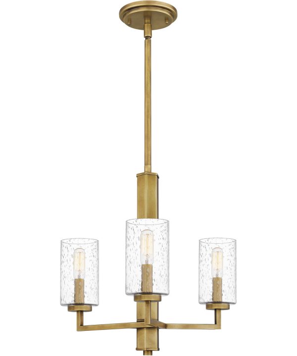 Sunburst 3-light Chandelier Weathered Brass Online