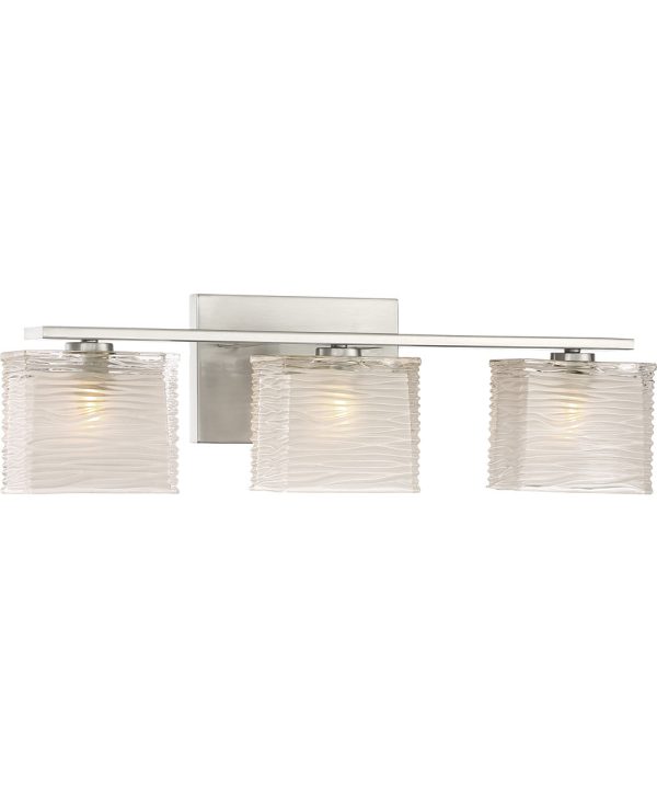 Westcap Large 3-light Bath Light Brushed Nickel For Sale